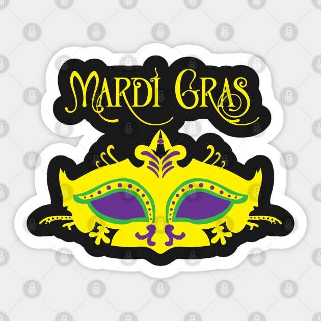 Mardi Gras Mask for Men, Women, Kids Sticker by HopeandHobby